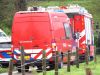Auto van de weg geblazen